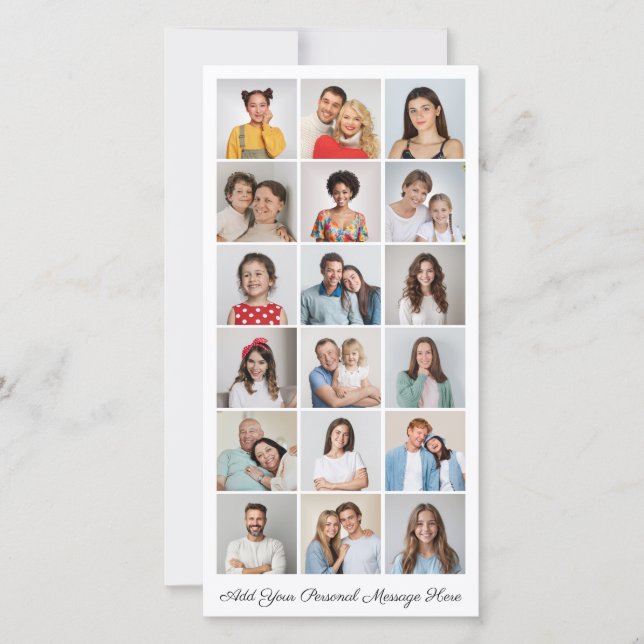 18 Colagem de Fotos Adicionar Seu Próprio Cartão D (Frente)