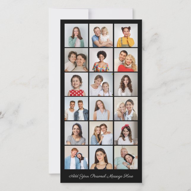 18 Colagem de Fotos Adicionar Seu Próprio Cartão D (Frente)