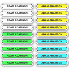 18 Etiquetas de Nome Completo - Adesivos para Alun