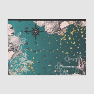 18 lb Papel tecidular Descolagem floral de Azul Az