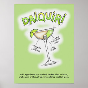 18" X 24" POSTER - ARTE DO COCKTAIL DA RECEITA DO