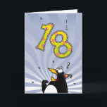 18o aniversário - cartão da surpresa do pinguim<br><div class="desc">Surpreenda qualquer um que gira 18 anos velhos com este cartão de aniversário cómico!</div>