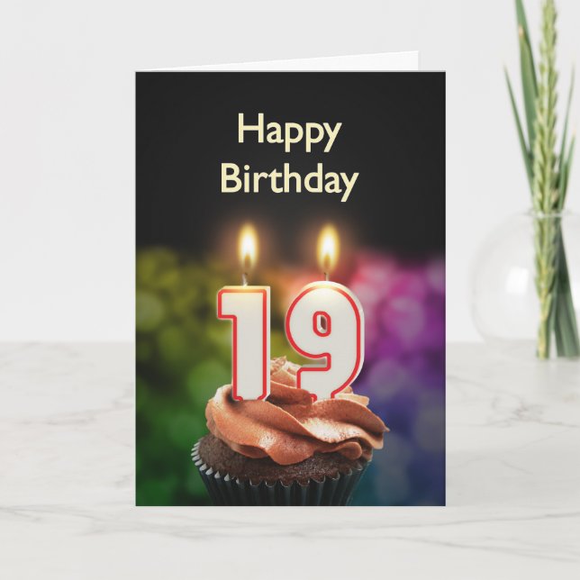 19º Cartão de aniversário com Velas (Frente)
