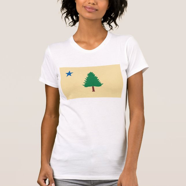 1901) t-shirt de Maine Bandeira ( (Frente)