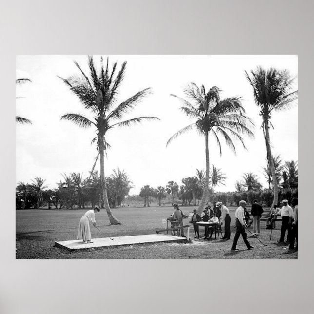 1904 Golfing Palm Beach Fl. Impressão (Frente)