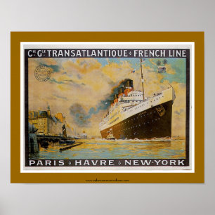 1912) linhas francesas poster do ssFrance (