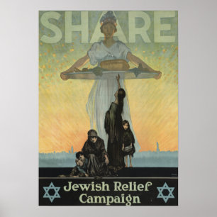 1917- Poster judaico da campanha do alivio (WWI)
