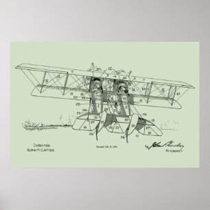 1919 Impressão de desenho de patente em aviões de 