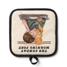 1920 de revista ilustrada Vintage Cat & Boy