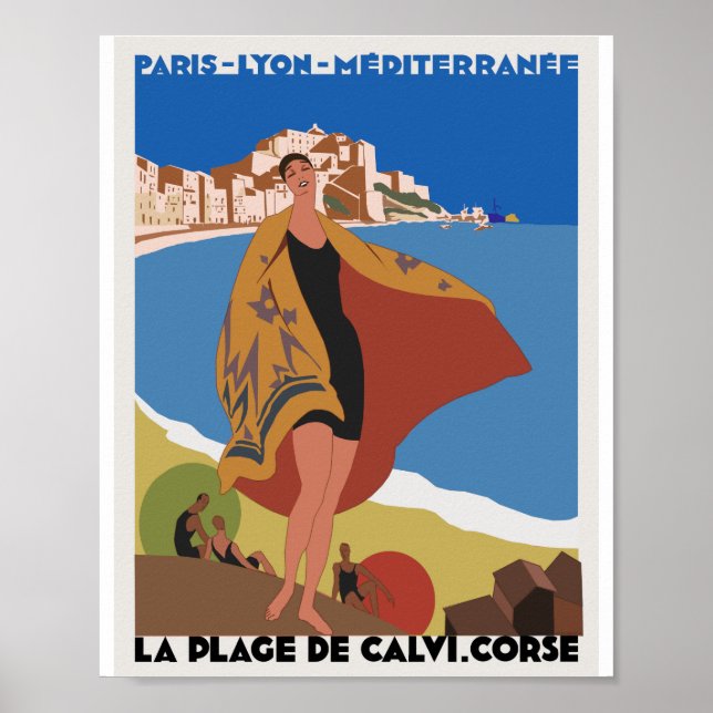1920 francês Poster de viagens Paris lyon Medi (Frente)