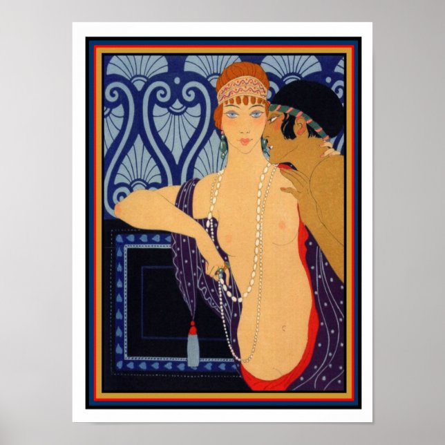 1922 George Barbier Art Deco Impressão 12 x 16 (Frente)