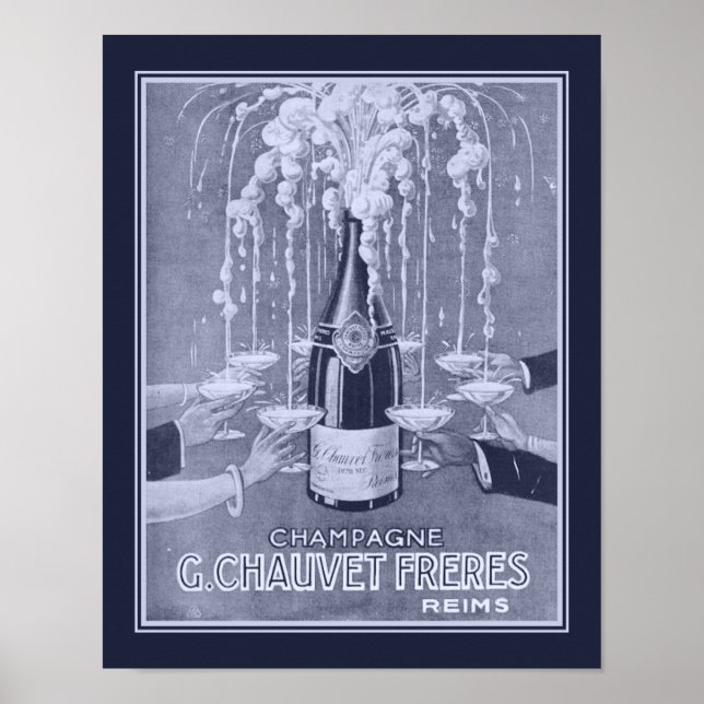 1923 Art Deco Champagne Ad Poster (Frente)