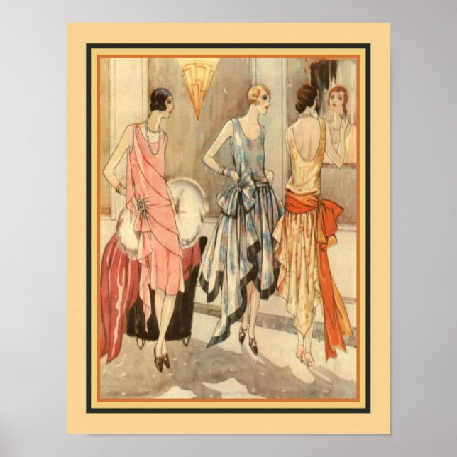 1928 Art Deco Fashion Impressão (Frente)