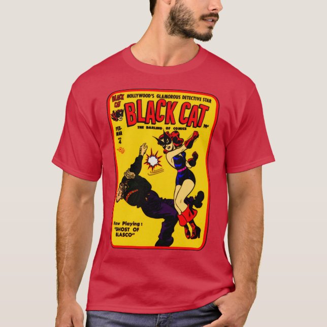 1940's Black Cat Comic T-Shirt (Frente)