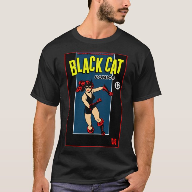 1940's Black Cat Comics "Hero" T-Shirt (Frente)