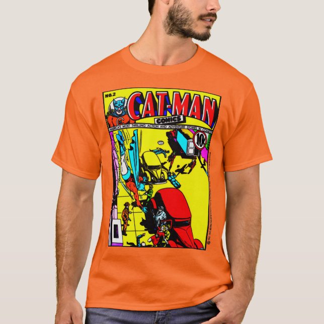 1940's CAT-MAN Comics T-Shirt (Frente)