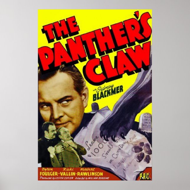1942 O poster do filme Panther's Claw (Frente)