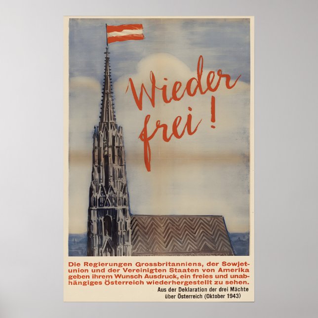1945 Austrian Poster Free again! Independence (Frente)