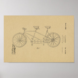 1945 Vintage Schwinn Bicycle Patent Art Impressão