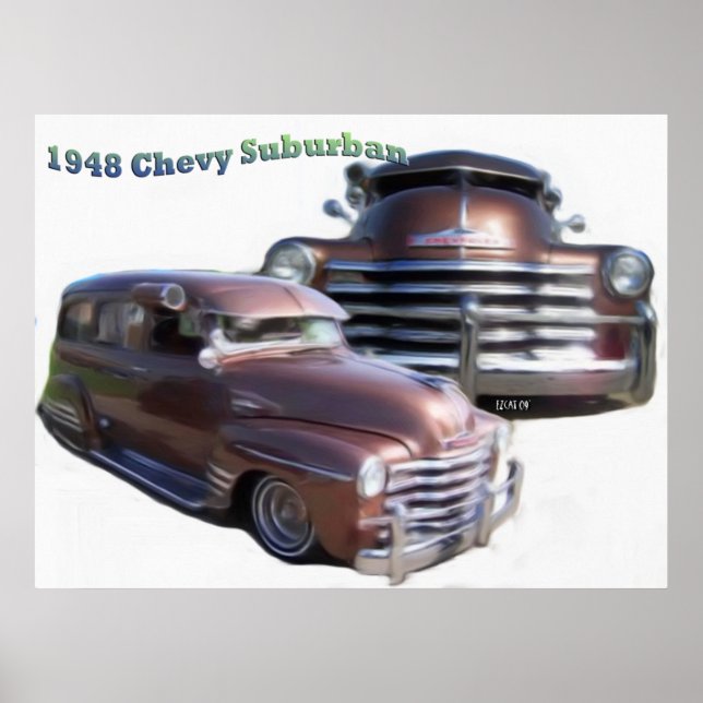 1948 Chevy SubUrban Art Impressão III (Frente)