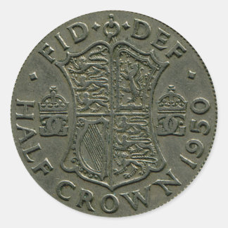 1950 autocolante britânico Half Crown