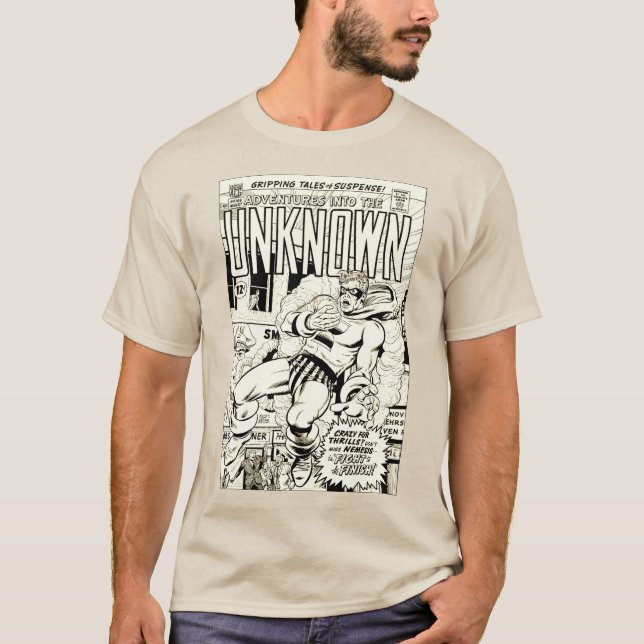 1950's 'Adventures into the UNKNOWN' Comic T-Shirt (Frente)