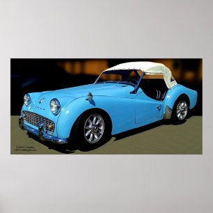 1960 POSTER DE TRIUMPH TR3