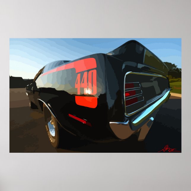 1970 Plymouth "Cuda 440 Art Impressão (Vectoriz) (Frente)