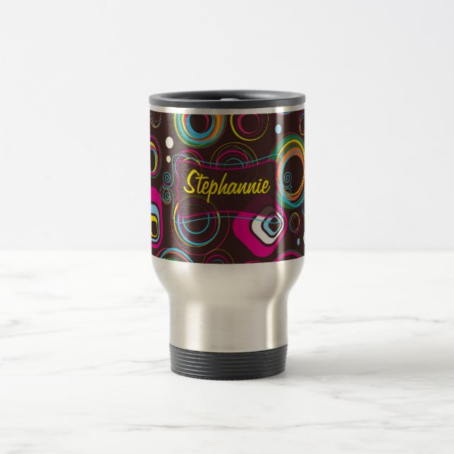 1970 - retrô 15 oz. Caneca de viagem de aço inoxid (Centro)