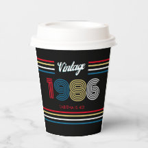 1986 Vintage Retro Listra Cores Primárias