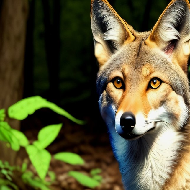 "1996" Cayote na arte da canvas florestal (Criador carregado)