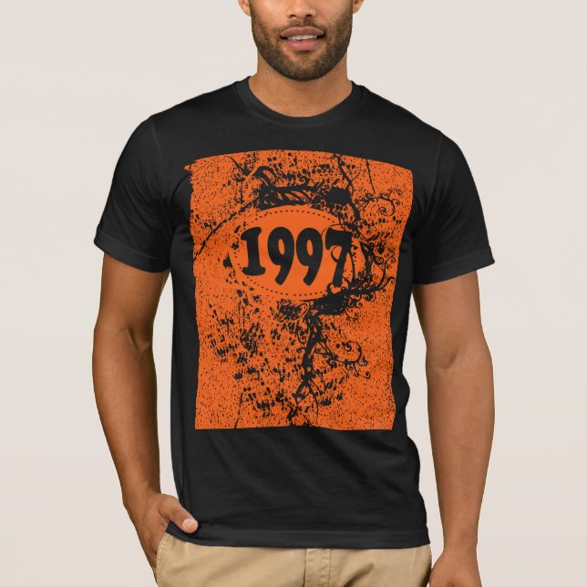 1997 - Laranja, Preto Vintage retro - Camiseta (Frente)