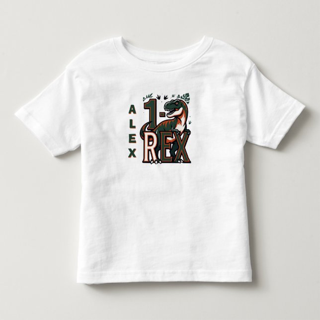 1 Camiseta de Aniversário do Dinossauro Rex (Frente)