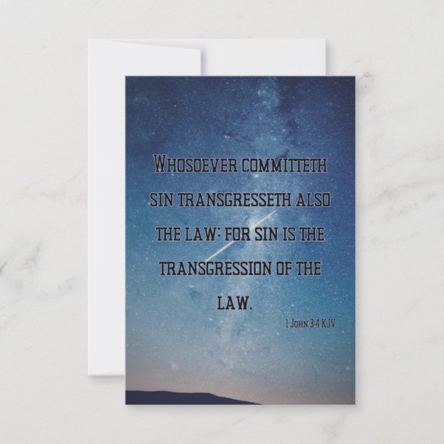 1 Cartão de Saudação Simples John 3:4 KJV Bíblia V (Frente)