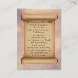 1 Cartões KJV Corinthians 1:18-19 - Cruz Espessa