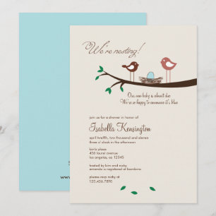 1 Convite Para Chá de fraldas De Aves De Criaçã