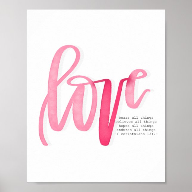 1 Corinthians 13:7 - Love Bears All - Poster (Frente)
