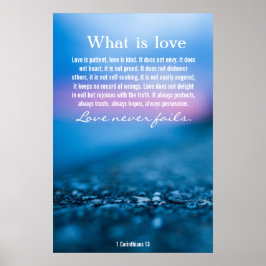 1 Corinthians 13, adorável poster azul