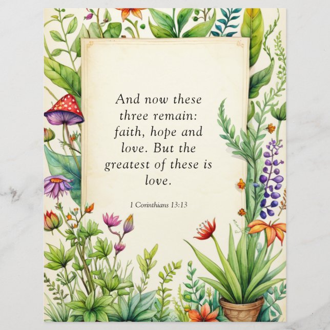 1 Corintianos 13:13 Bíblia Cristã Verso (Frente)