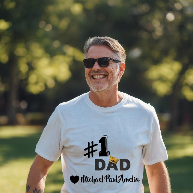 #1 Dad Love Personalized T-Shirt (Criador carregado)