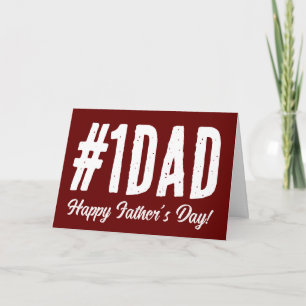 #1 PAPÁ Tipografia vintage cartão de Feliz Dia dos