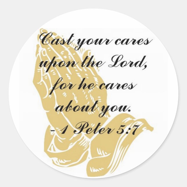 1 Pedro 5:7 Adesivo (Frente)
