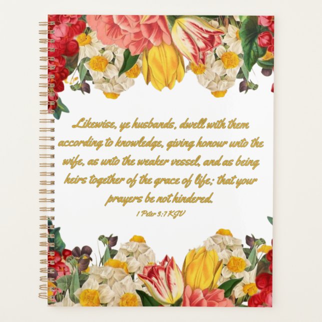 1 Peter 3:7 Planejador de Calendário Verso da Bíbl (Frente)