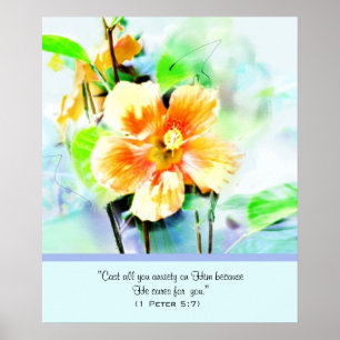 1 Peter 5:7 Poster cristão