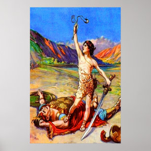 1 Samuel 17 David derrota um poster gigante