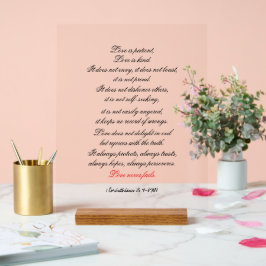 1 Símbolo acrílico 13:4-8 (NIV)