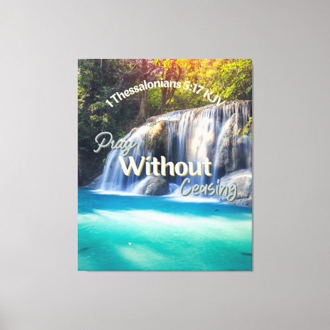 1 Tessalónica 5:17 Bíblia Verse Canvas Wall Art (Frente)