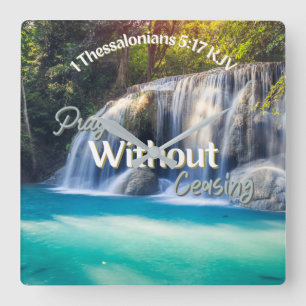 1 Tessalónica 5:17 Relógio de Parede Verso-Quadrad