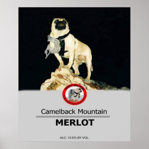 1Lt. Poster do vinho da marca própria dos Pugs de