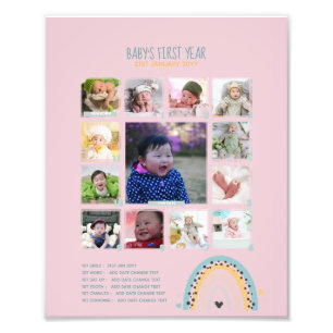 1rua ANO DE FOTO DO BUDGET Baby COLLAGE Wall Art